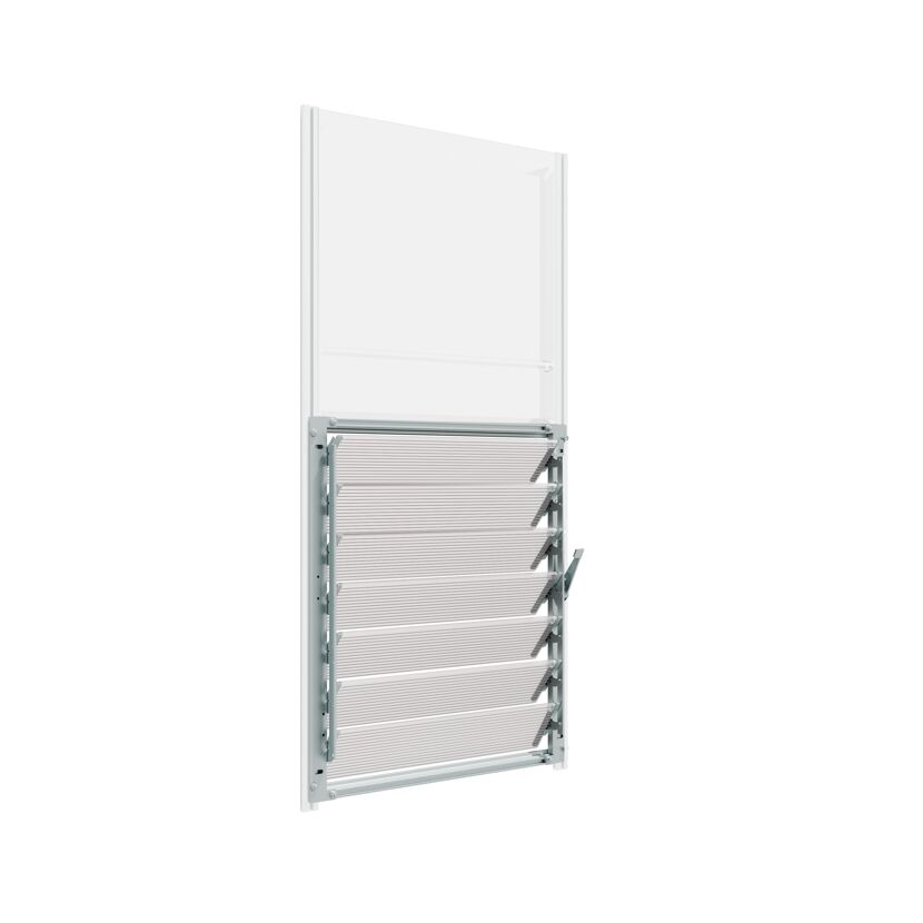 Seitliches Lamellenfenster für Gewächshaus silber 61 x 64 cm Polycarbonat