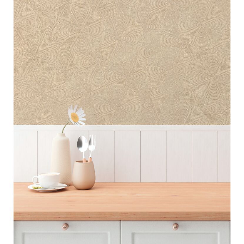 Vliestapete 'Hygge 3' Kreise gold 10,05 x 0,53 m