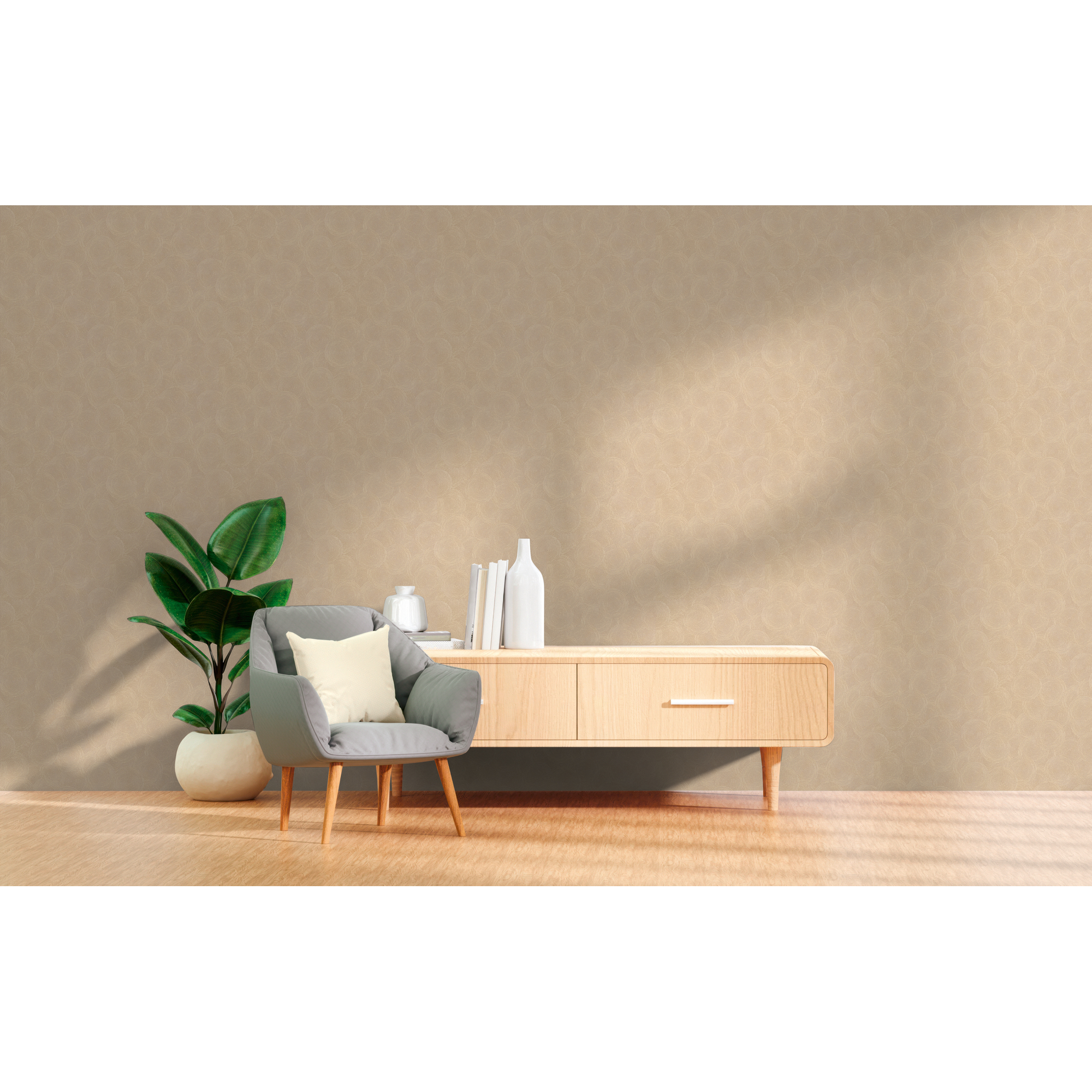 Vliestapete 'Hygge 3' Kreise gold 10,05 x 0,53 m