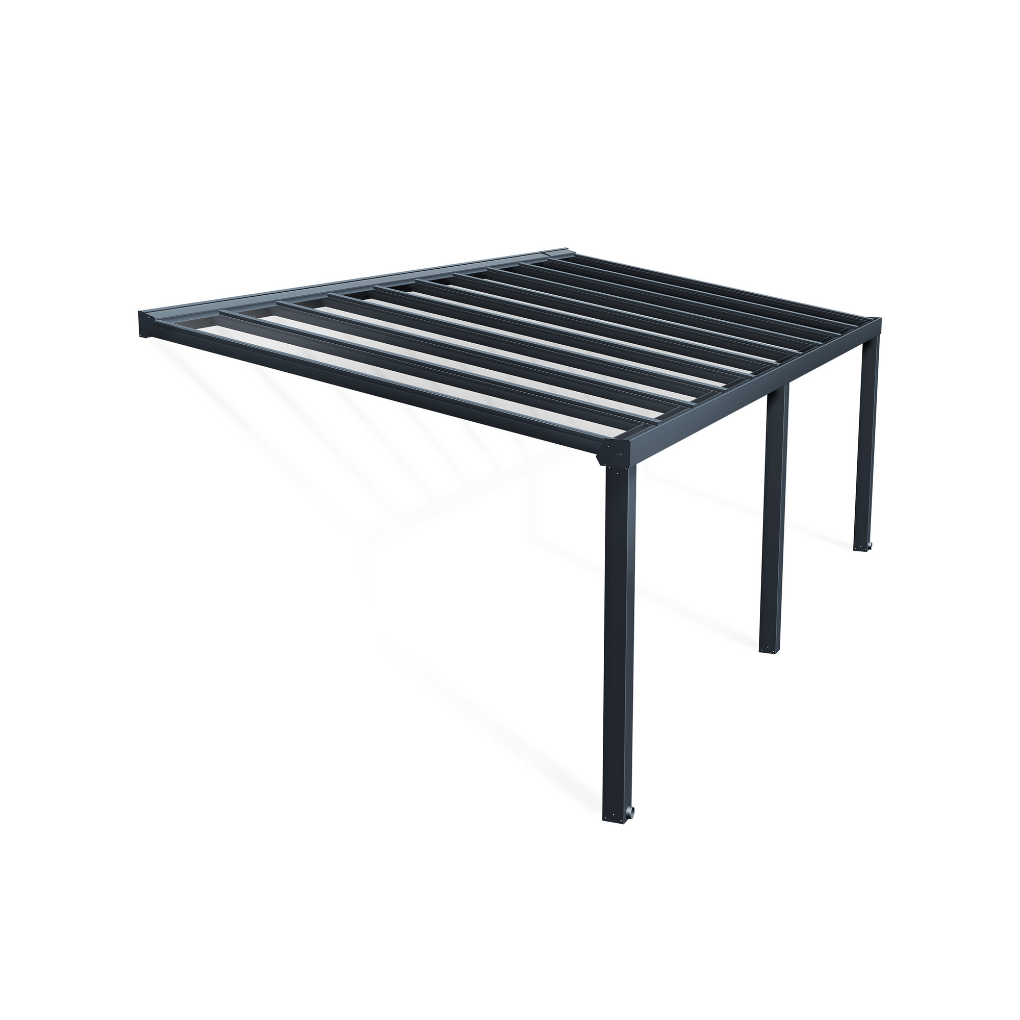 Terrassenüberdachung 'Stockholm' anthrazit  330,5 x 732 cm Polycarbonat klar