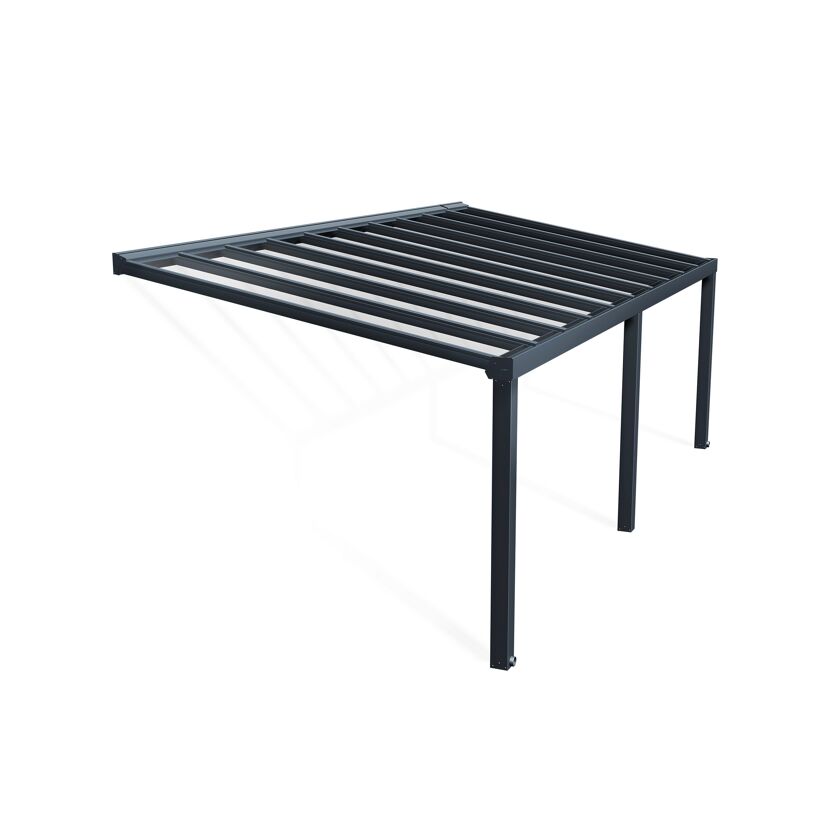 Terrassenüberdachung 'Stockholm' anthrazit  330,5 x 732 cm Polycarbonat klar