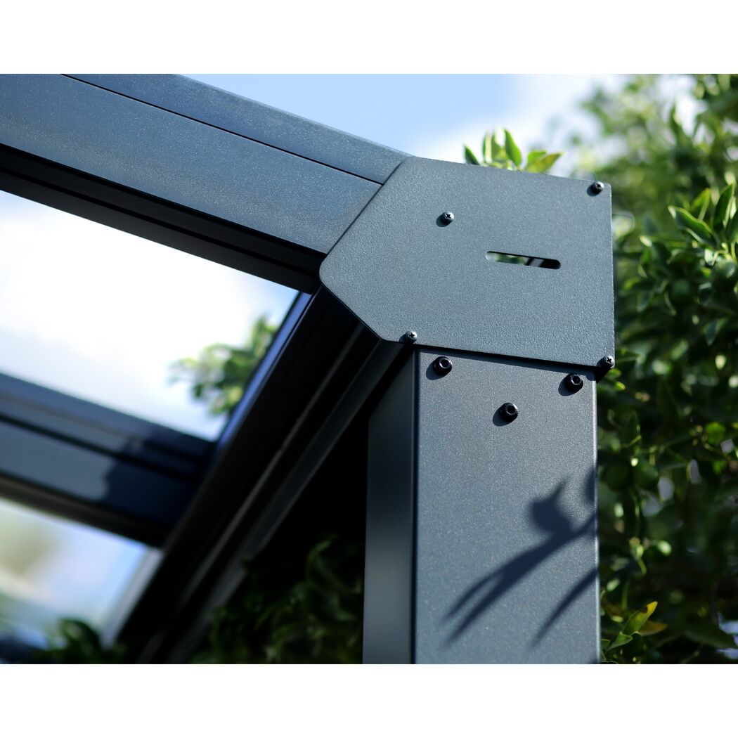 Terrassenüberdachung 'Stockholm' anthrazit  330,5 x 732 cm Polycarbonat klar