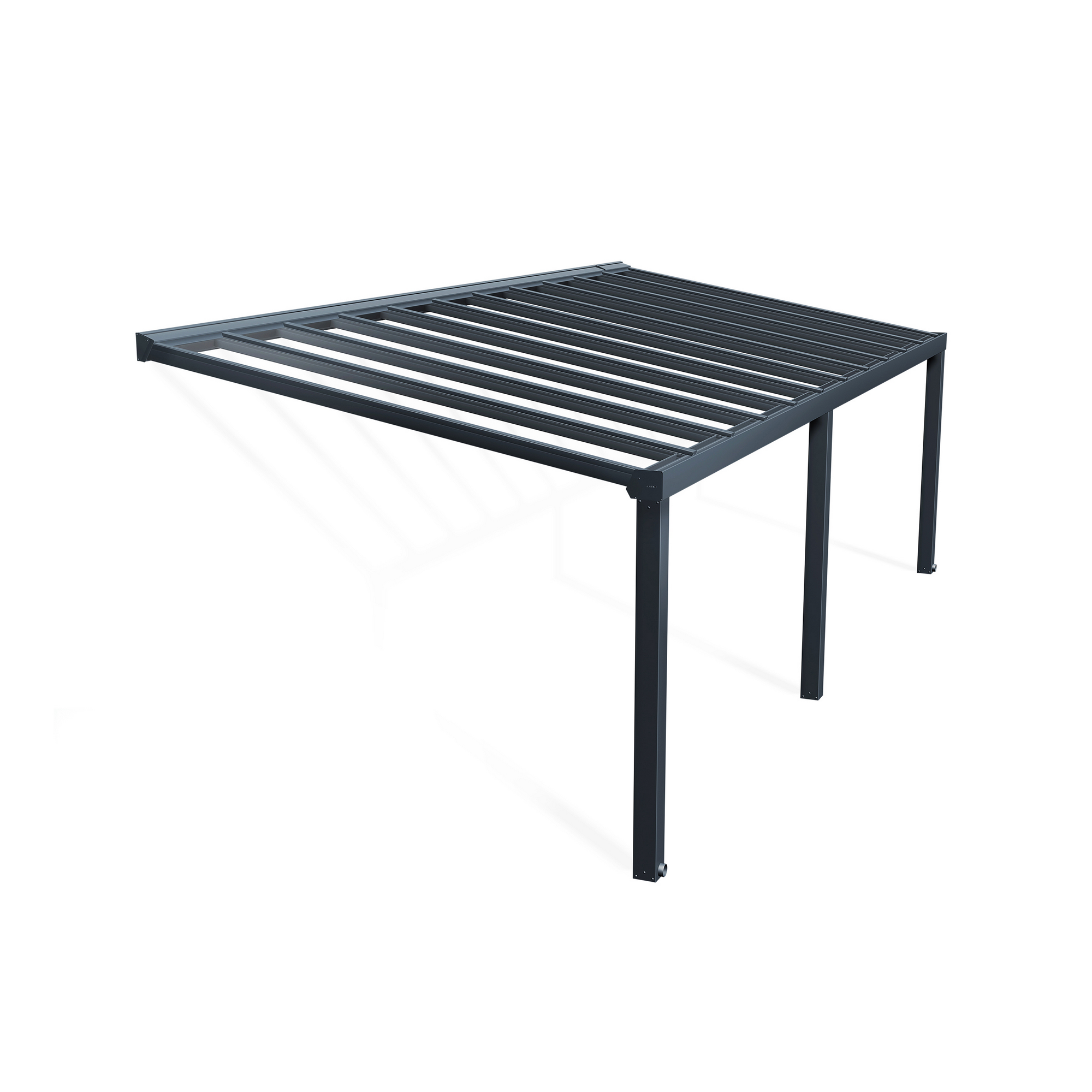 Terrassenüberdachung 'Stockholm' anthrazit  330,5 x 805 cm Polycarbonat klar