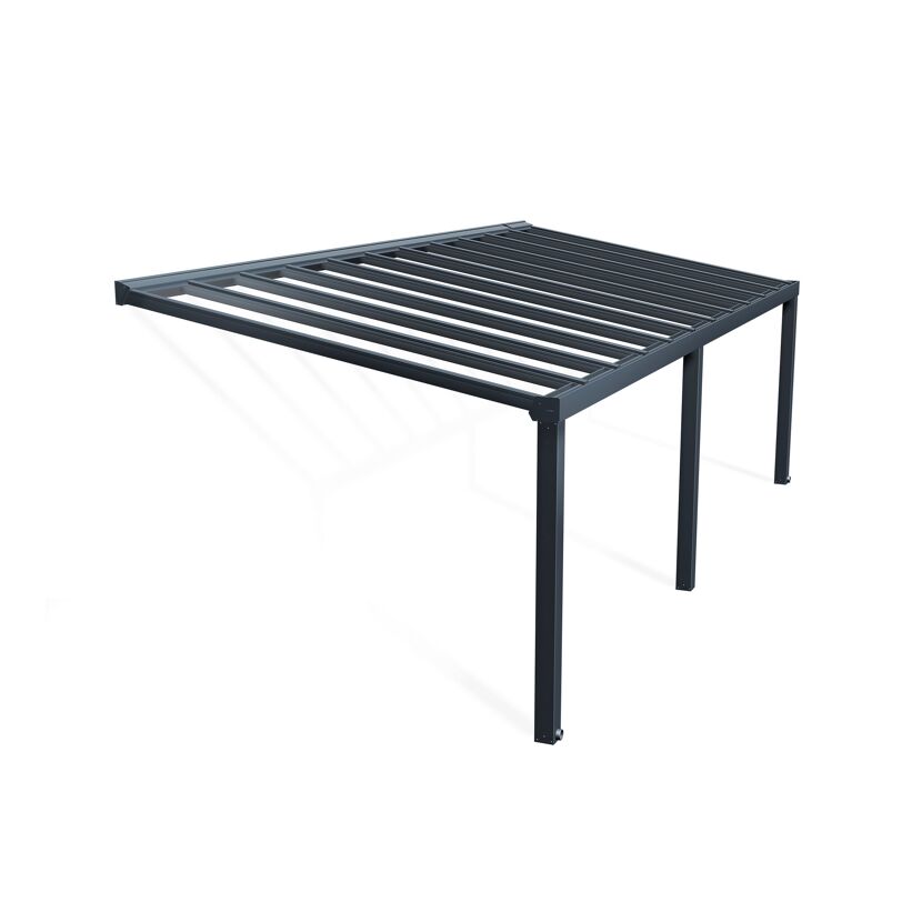 Terrassenüberdachung 'Stockholm' anthrazit  330,5 x 805 cm Polycarbonat klar