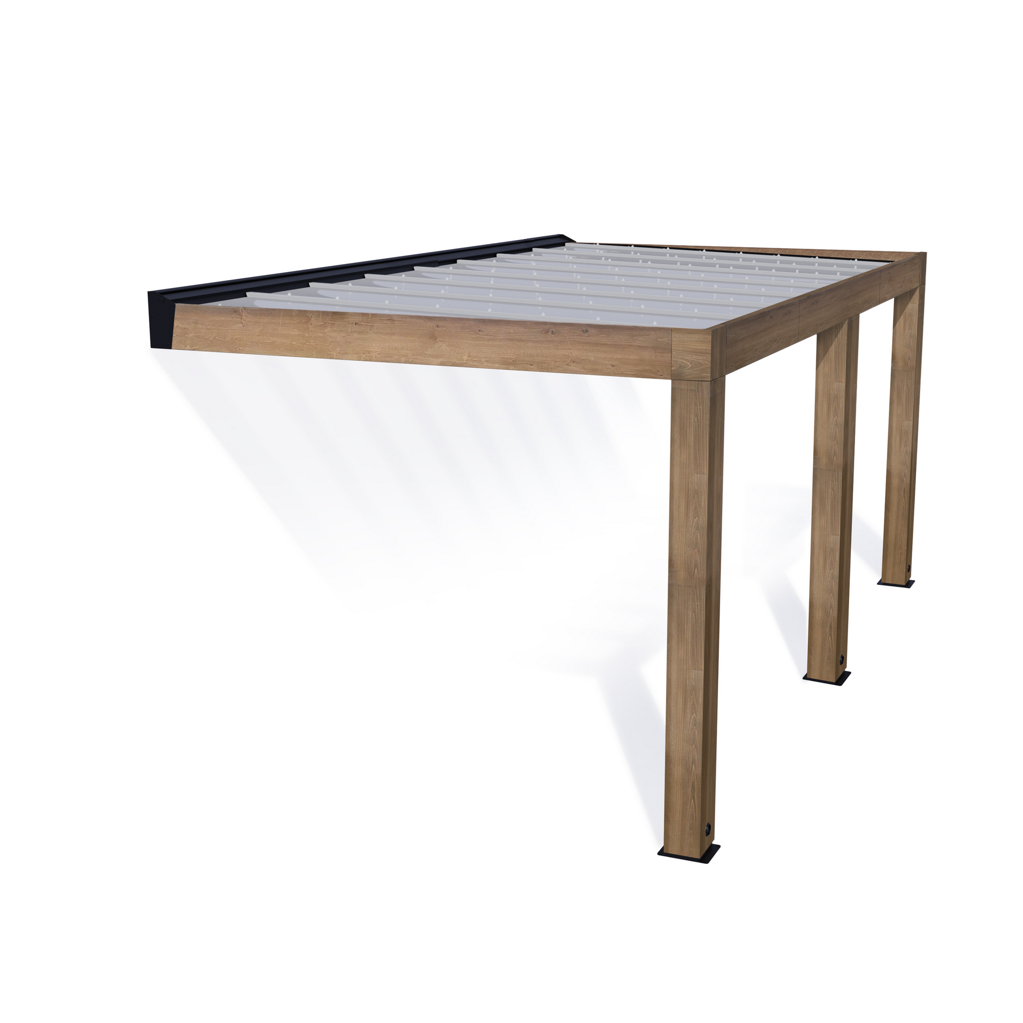 Terrassenüberdachung 'Helsinki' Zedernholz 470 x 300 cm Polycarbonat grau