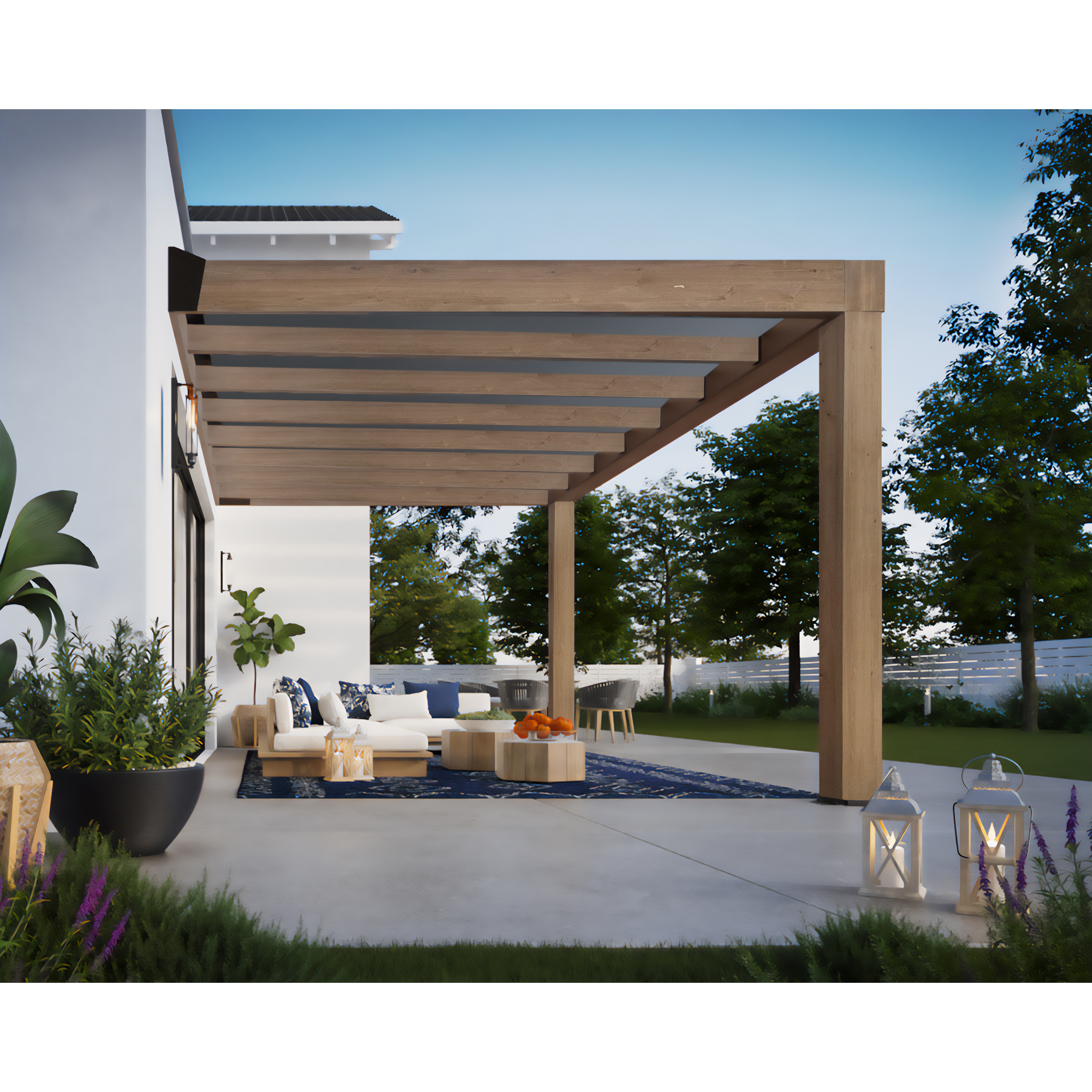 Terrassenüberdachung 'Helsinki' Zedernholz 535 x 300 cm Polycarbonat grau