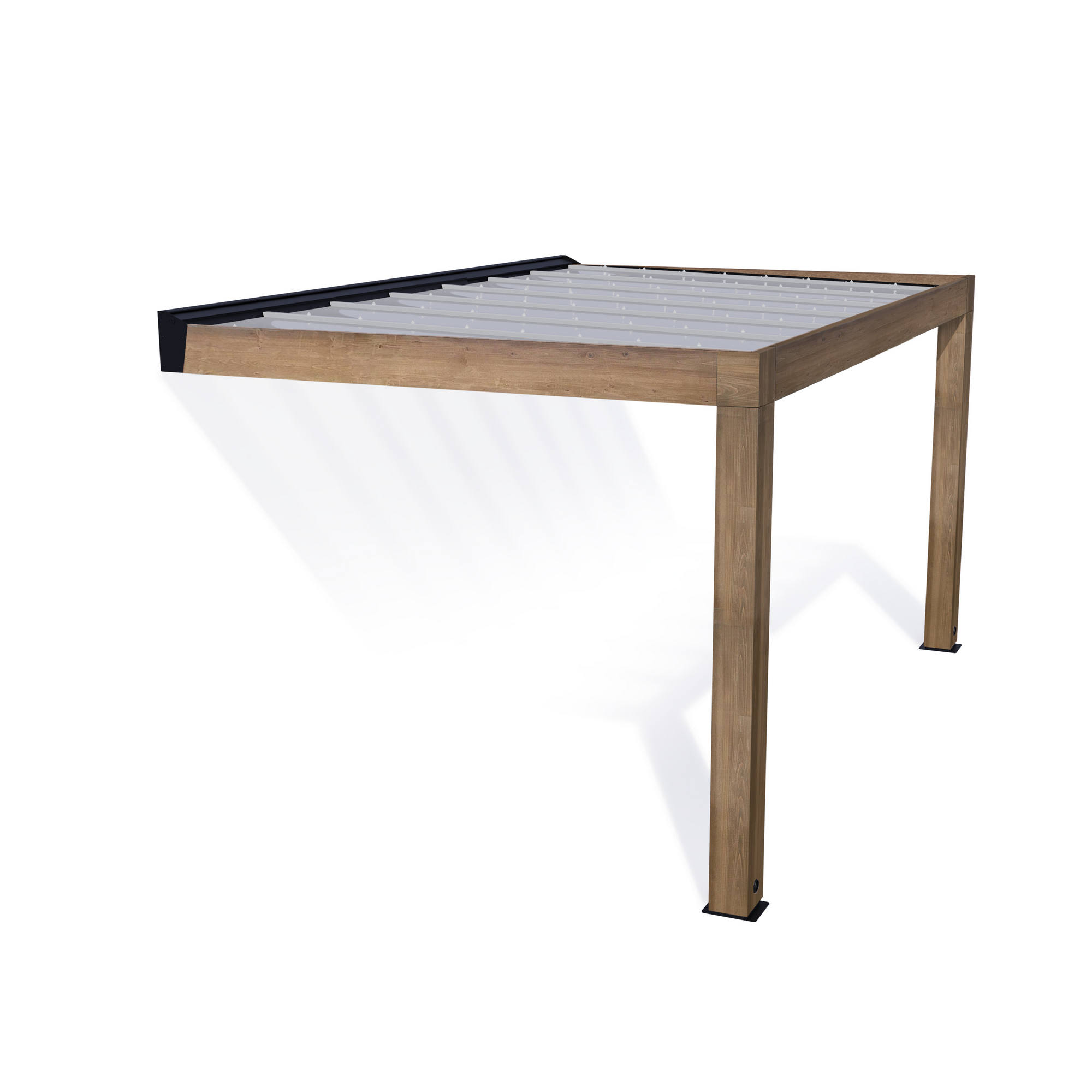 Terrassenüberdachung 'Helsinki' Zedernholz 535 x 300 cm Polycarbonat grau