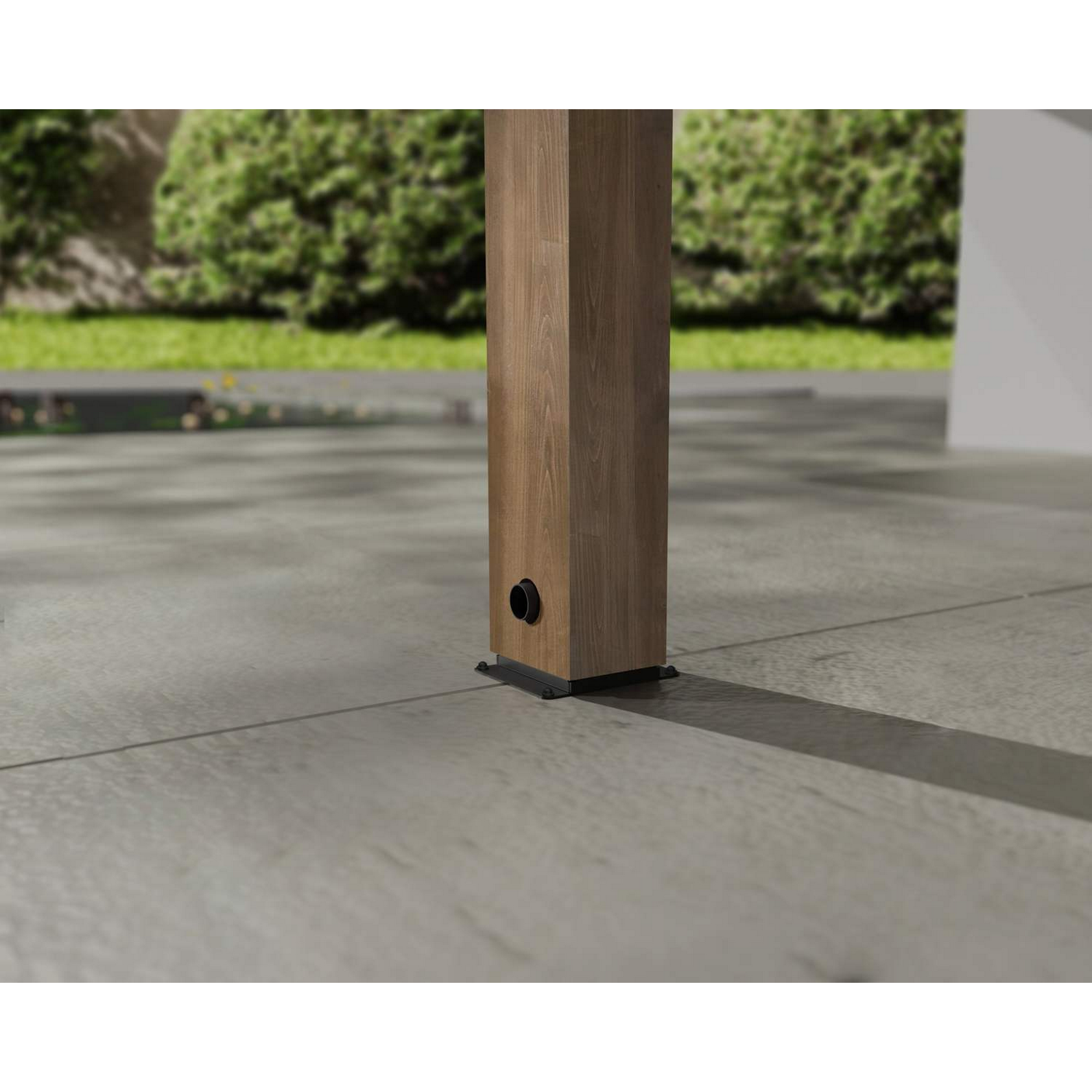 Terrassenüberdachung 'Helsinki' Zedernholz 535 x 300 cm Polycarbonat grau