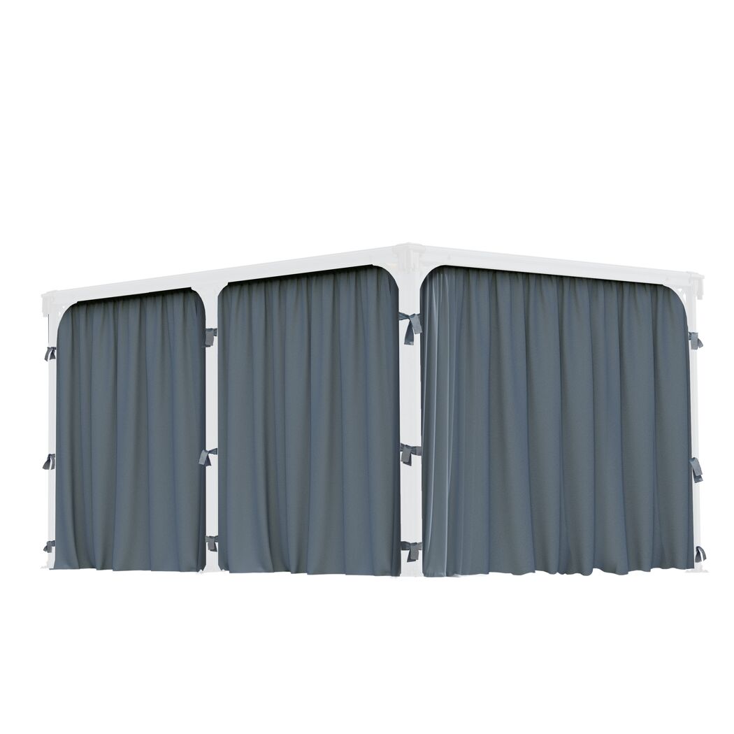Vorhang-Set dunkelgrau für Pavillon Milano 3 x 4 m/Martinique 3,6 x 5 m