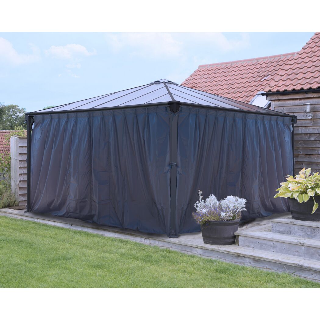 Vorhang-Set dunkelgrau für Pavillon Milano 3 x 4 m/Martinique 3,6 x 5 m