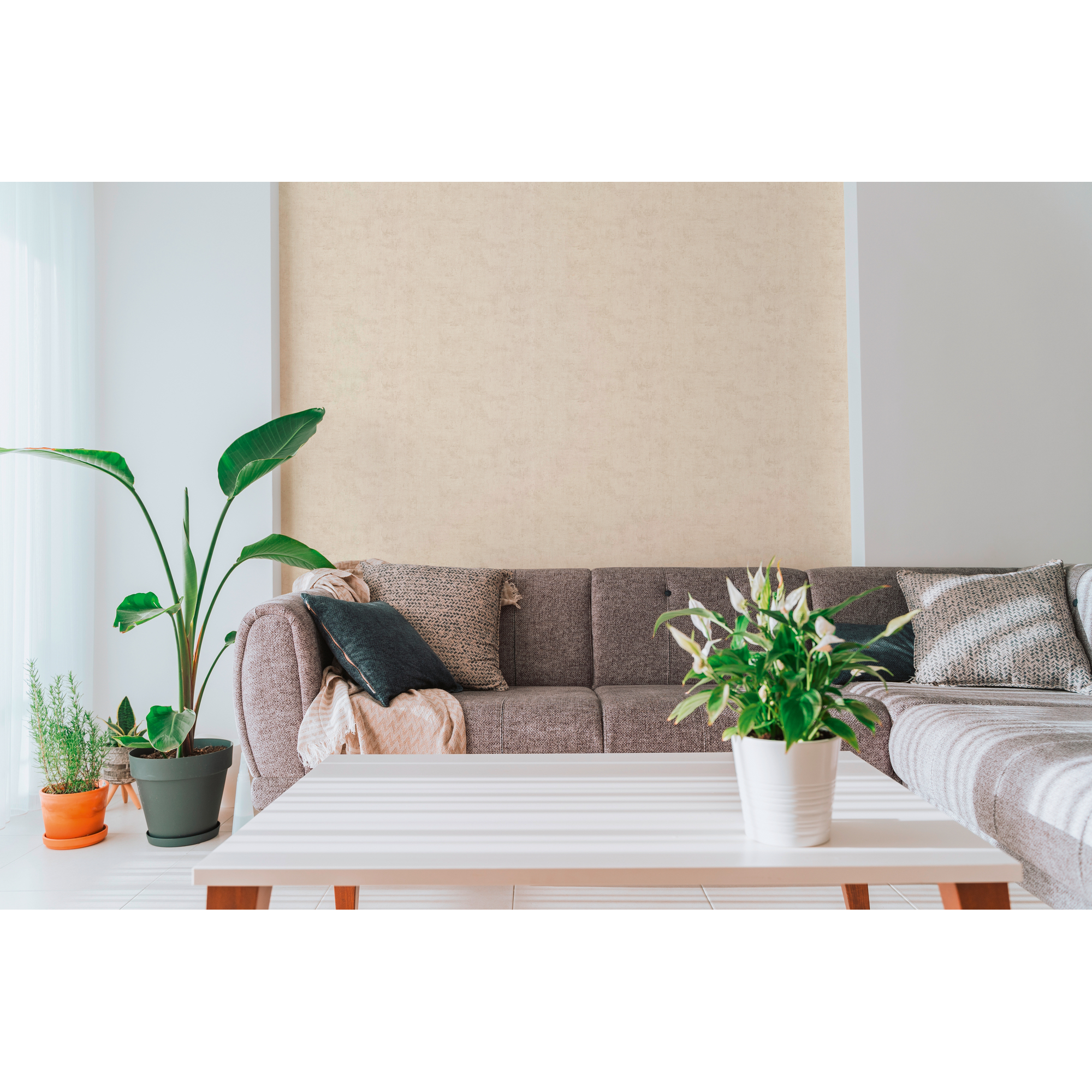 Vliestapete 'Pintwalls 3' Uni beige 10,05 x 0,53 m