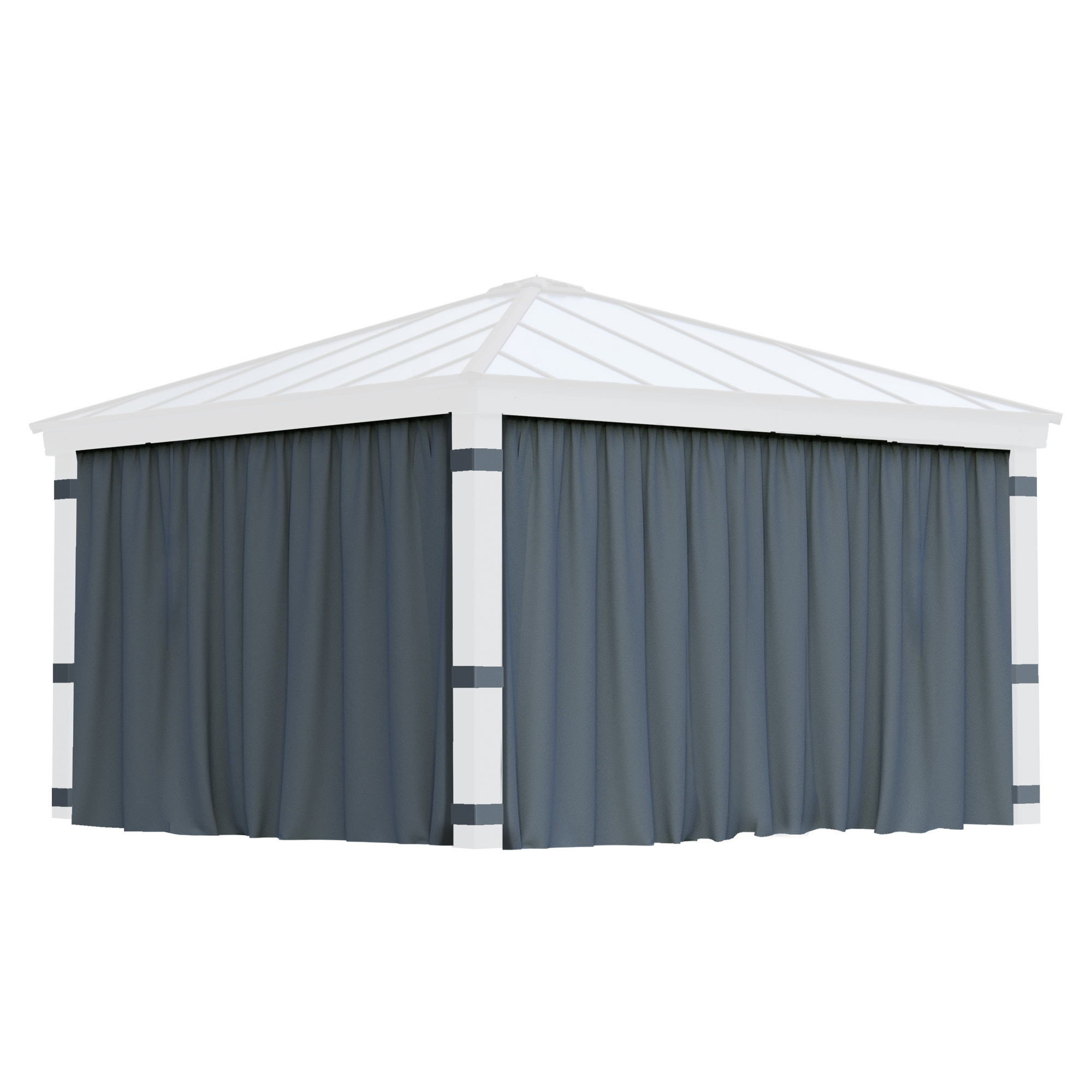 Vorhang-Set dunkelgrau für Pavillon Dallas 4,2 x 4,2 m