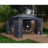 Vorhang-Set dunkelgrau für Pavillon Dallas 4,2 x 4,2 m