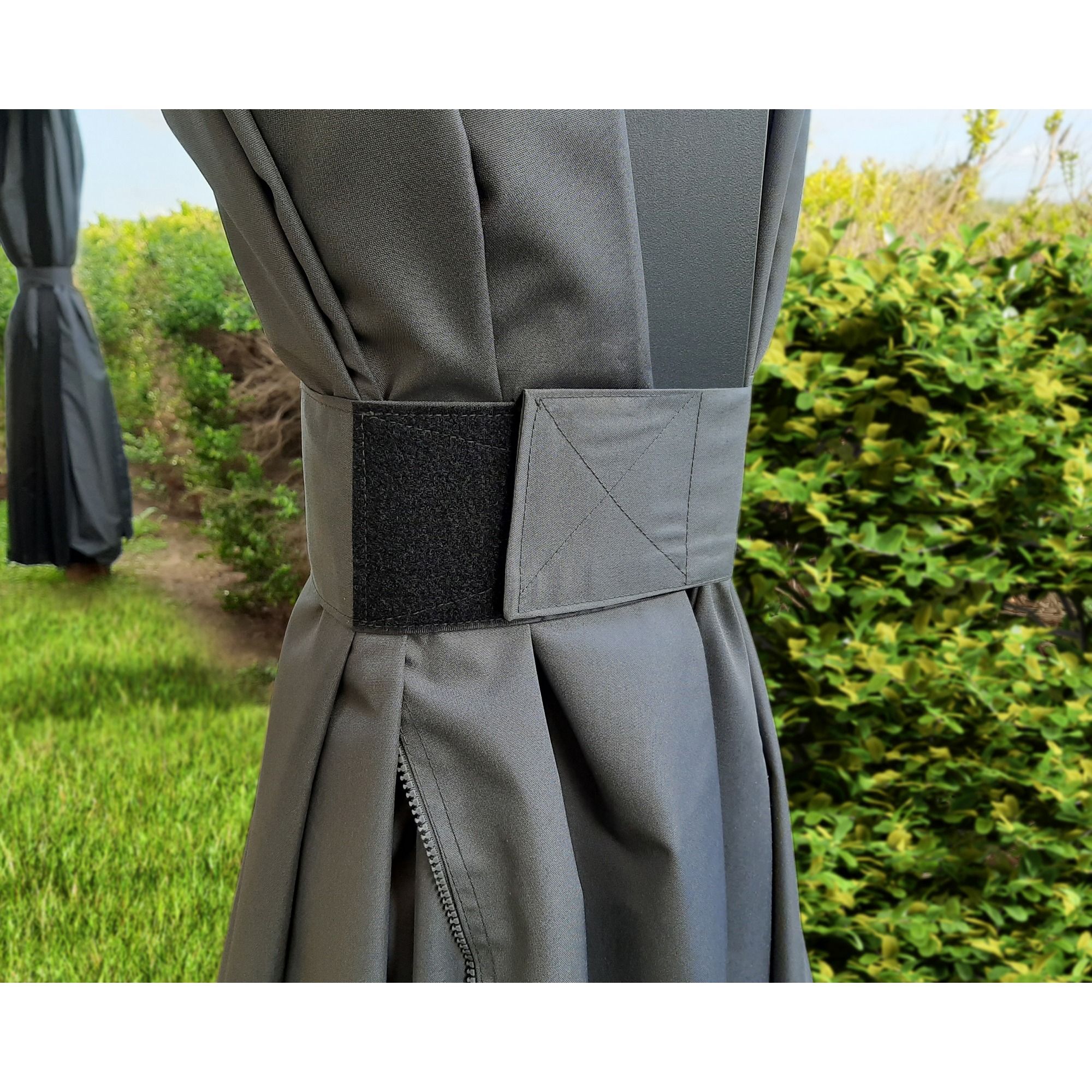 Vorhang-Set dunkelgrau für Pavillon Dallas 4,2 x 4,2 m