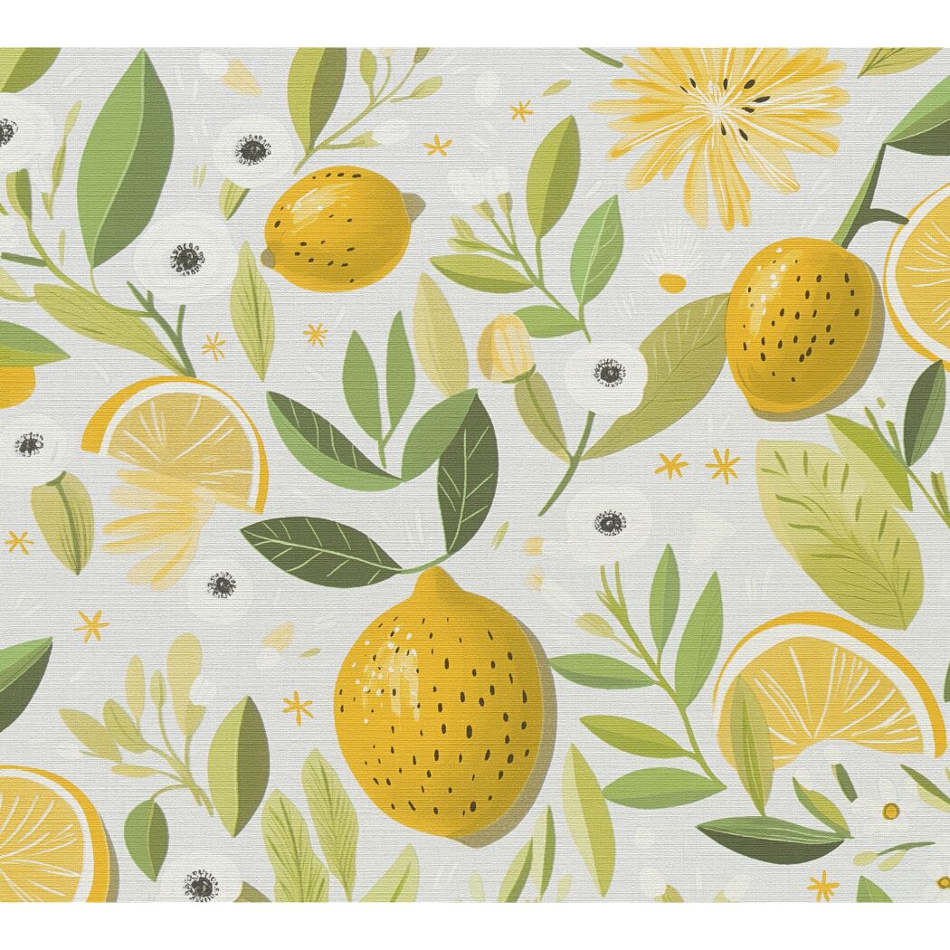 Vliestapete 'Pintwalls 3' Zitrone grau/gelb 10,05 x 0,53 m