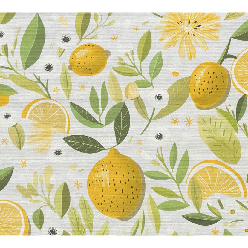 Vliestapete 'Pintwalls 3' Zitrone grau/gelb 10,05 x 0,53 m