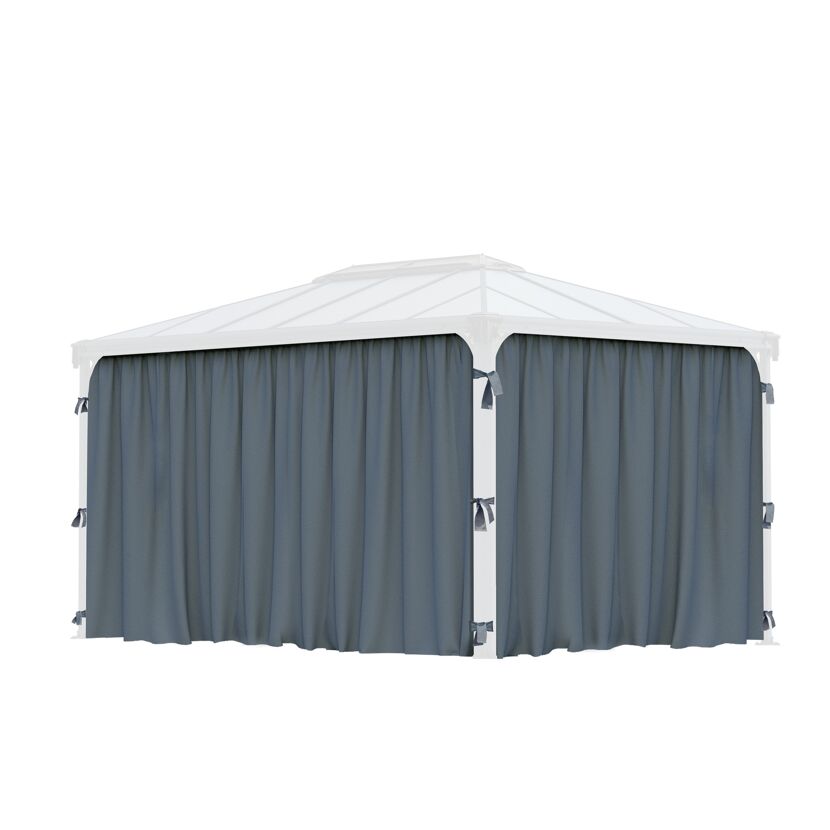 Vorhang-Set dunkelgrau für Pavillon Martinique 3 x 4 m