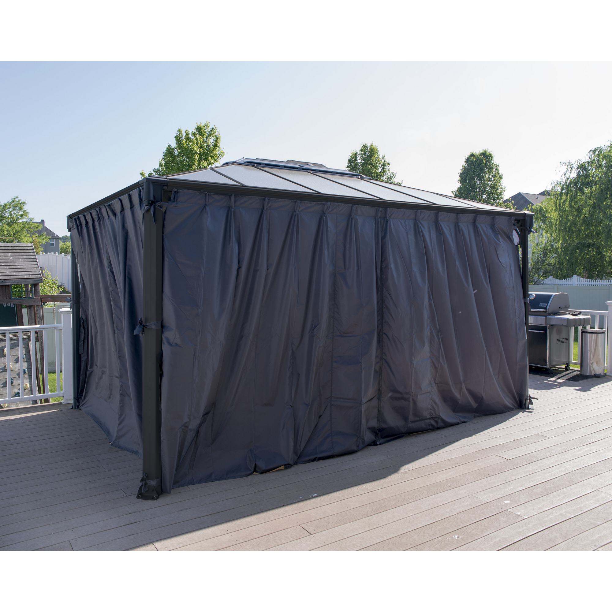 Vorhang-Set dunkelgrau für Pavillon Martinique 3 x 4 m