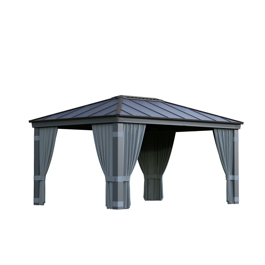 Vorhang-Set dunkelgrau für Pavillon Dallas 3,6 x 5 m