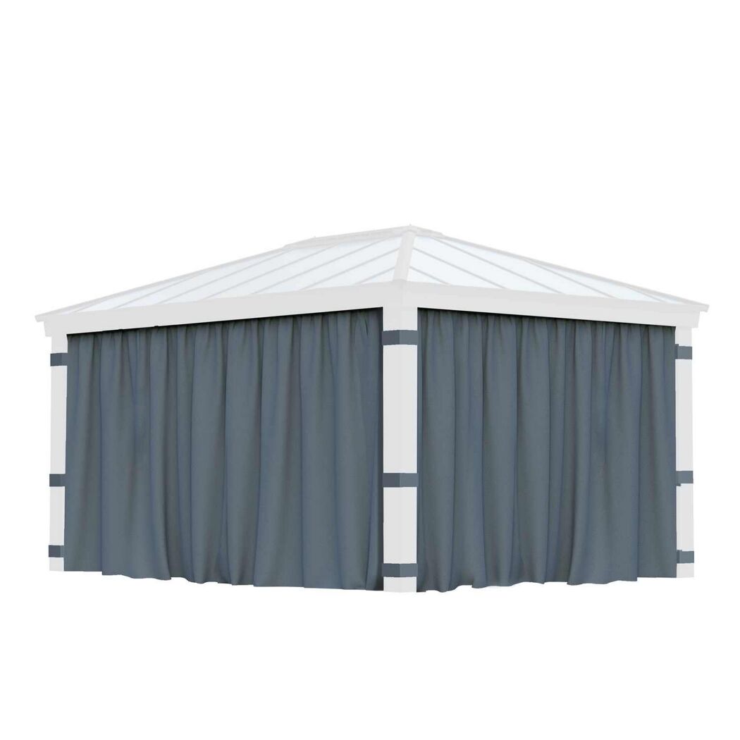 Vorhang-Set dunkelgrau für Pavillon Dallas 3,6 x 5 m
