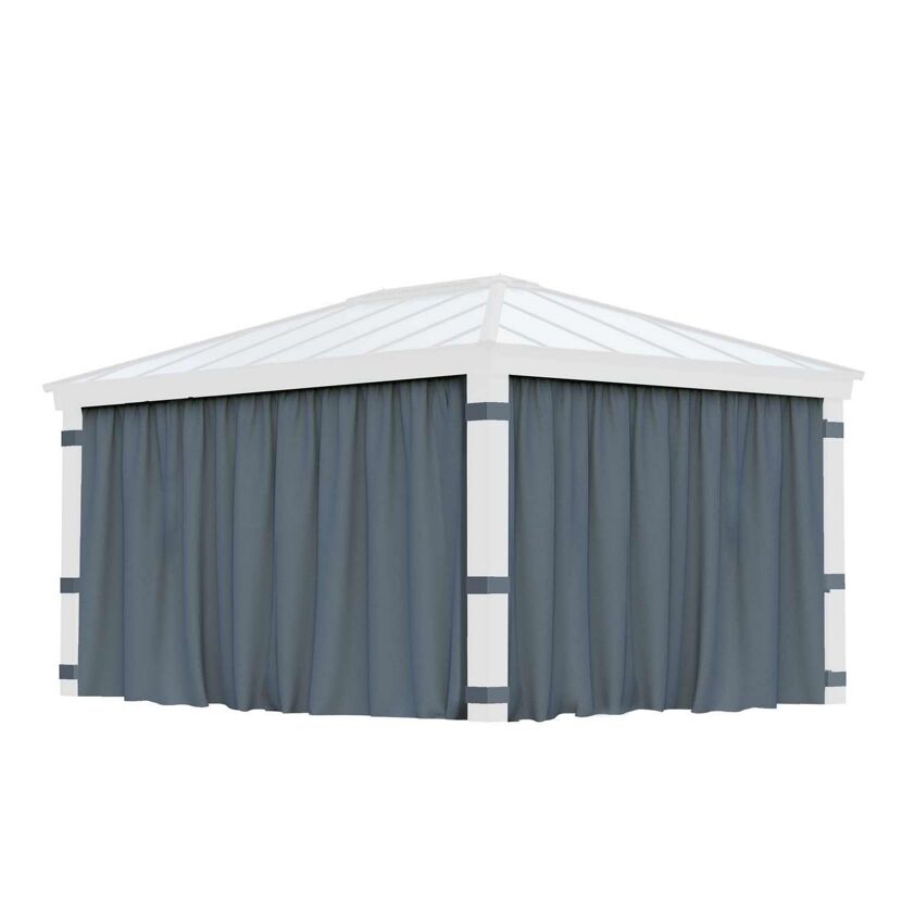 Vorhang-Set dunkelgrau für Pavillon Dallas 3,6 x 5 m