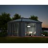 Vorhang-Set dunkelgrau für Pavillon Dallas 3,6 x 5 m
