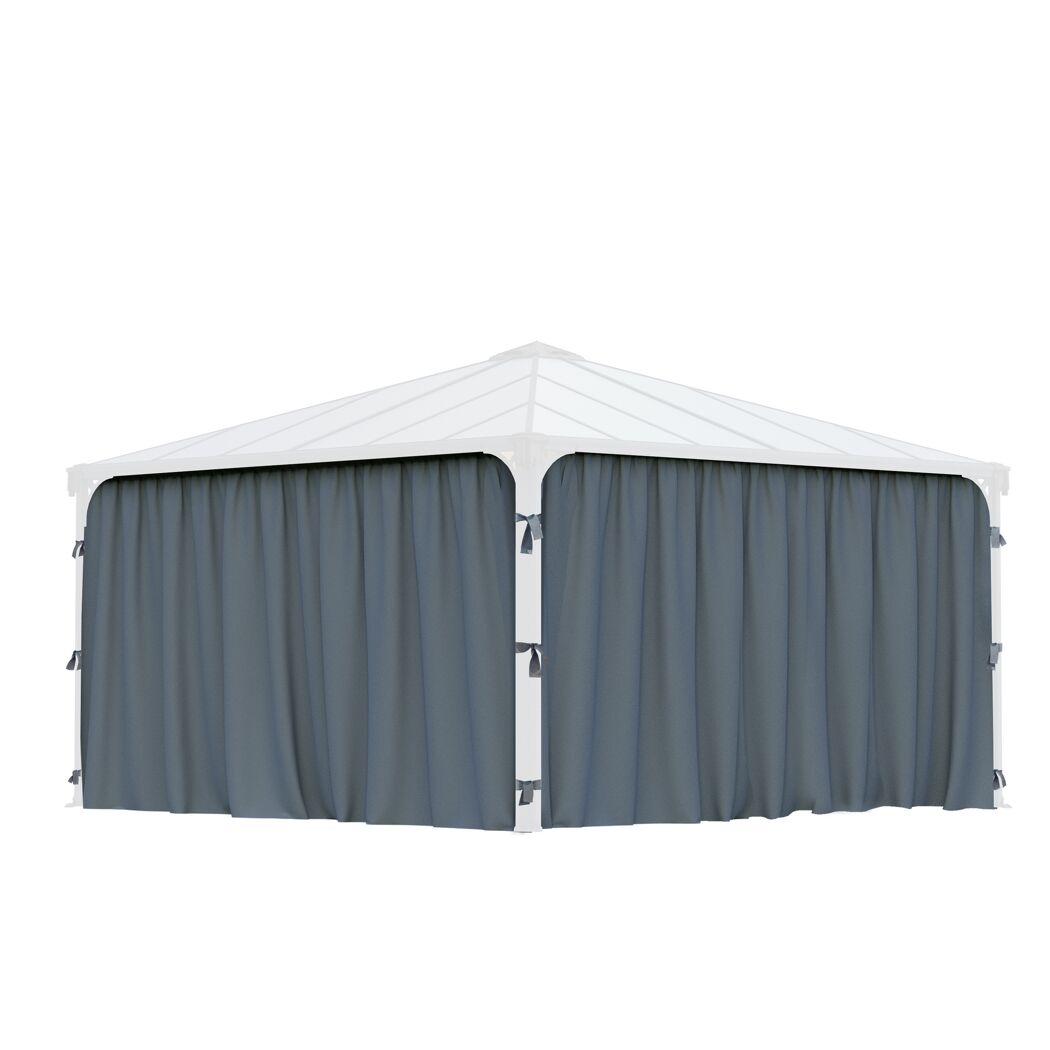 Vorhang-Set dunkelgrau für Pavillon Palermo 4,3 x 4,3 m