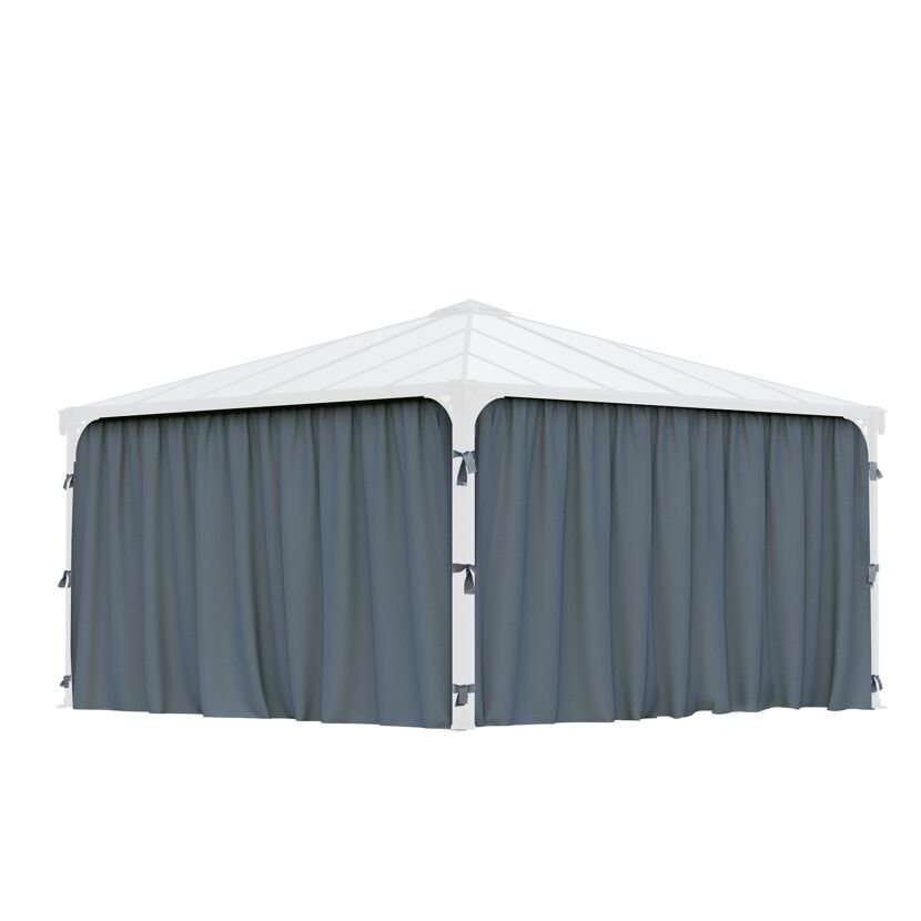 Vorhang-Set dunkelgrau für Pavillon Palermo 4,3 x 4,3 m