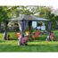Vorhang-Set dunkelgrau für Pavillon Palermo 4,3 x 4,3 m