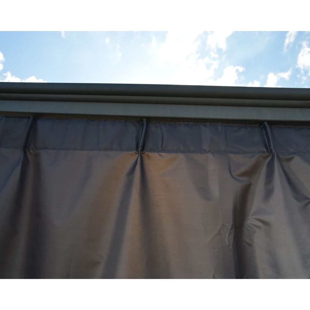Vorhang-Set dunkelgrau für Pavillon Palermo 4,3 x 4,3 m