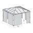 Vorhang-Set dunkelgrau für Pavillon Palermo 4,3 x 4,3 m