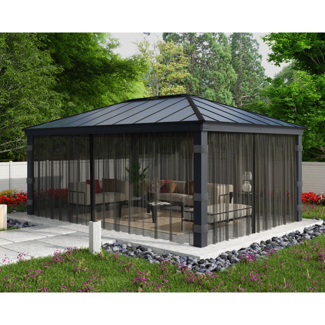 Insektenschutznetz dunkelgrau für Pavillon Dallas 6,1 x 4,2 m