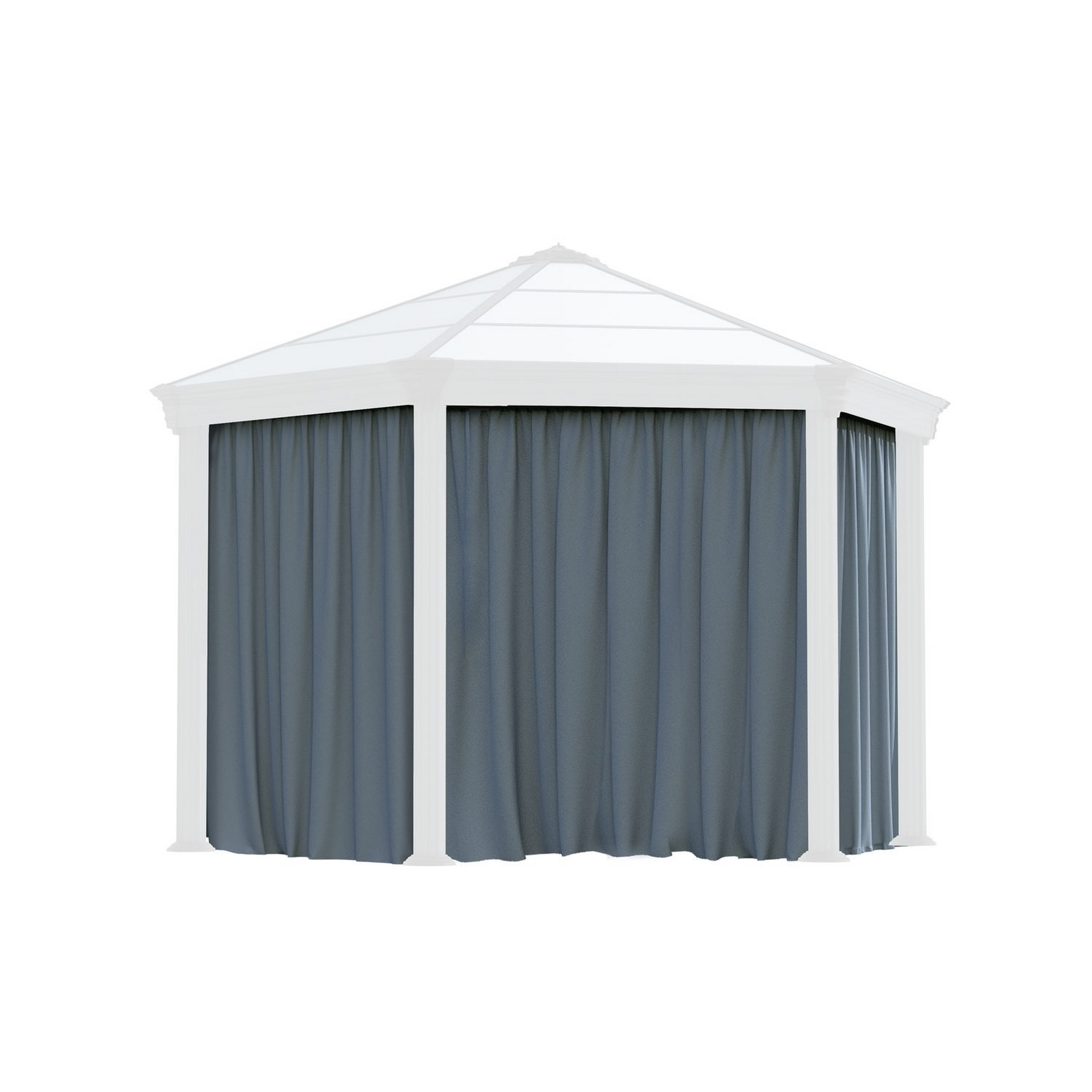 Vorhang-Set dunkelgrau für Pavillon Monaco/Roma 3,7 x 2,2 m