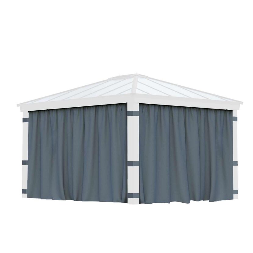 Vorhang-Set dunkelgrau für Pavillon Dallas 3,6 x 4,3 m