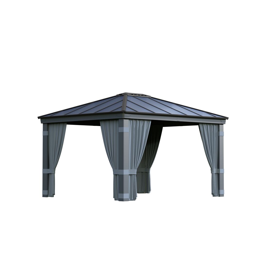 Vorhang-Set dunkelgrau für Pavillon Dallas 3,6 x 4,3 m