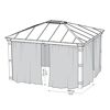 Vorhang-Set dunkelgrau für Pavillon Dallas 3,6 x 4,3 m
