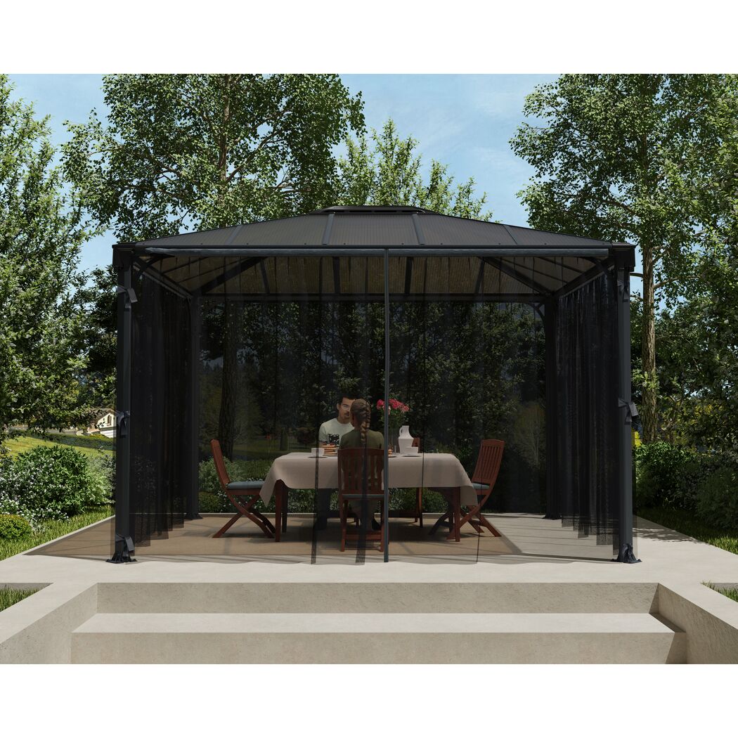 Insektenschutznetz dunkelgrau für Pavillon Palermo 4,3 X 4,3 m