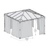 Insektenschutznetz dunkelgrau für Pavillon Palermo 4,3 X 4,3 m