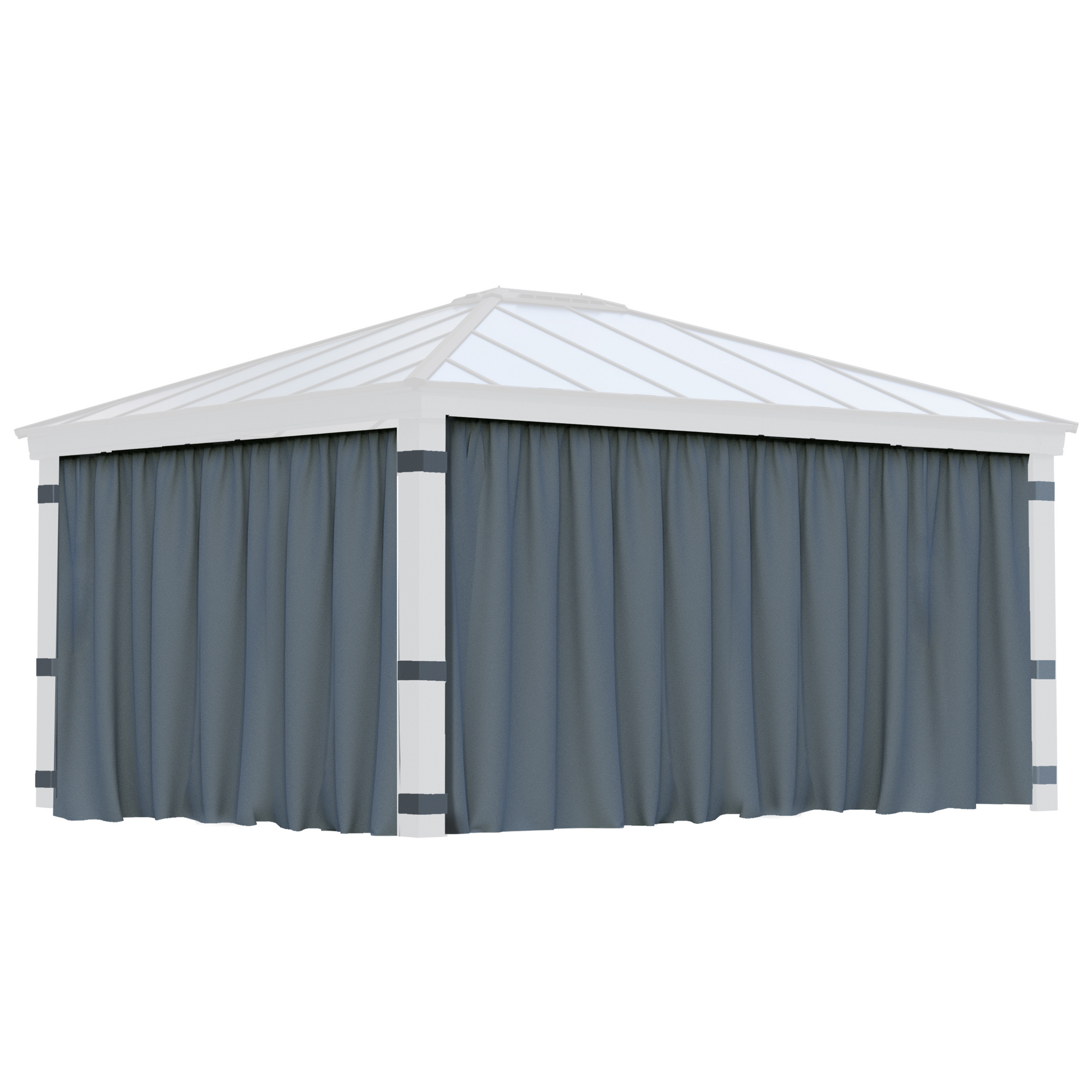 Vorhang-Set dunkelgrau für Pavillon Dallas 4,9 x 4,2 m