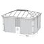 Vorhang-Set dunkelgrau für Pavillon Dallas 4,9 x 4,2 m