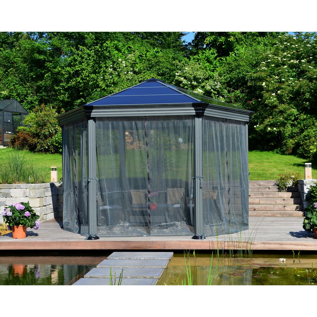 Insektenschutznetz dunkelgrau für Sechseckpavillon