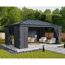 Vorhang-Set dunkelgrau für Pavillon Dallas 3,6 x 6 m
