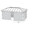 Vorhang-Set dunkelgrau für Pavillon Dallas 3,6 x 6 m