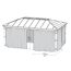 Vorhang-Set dunkelgrau für Pavillon Dallas 3,6 x 6 m