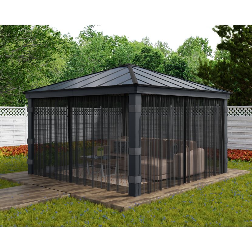 Insektenschutznetz dunkelgrau für Pavillon Dallas 4,2 x 4,2 m