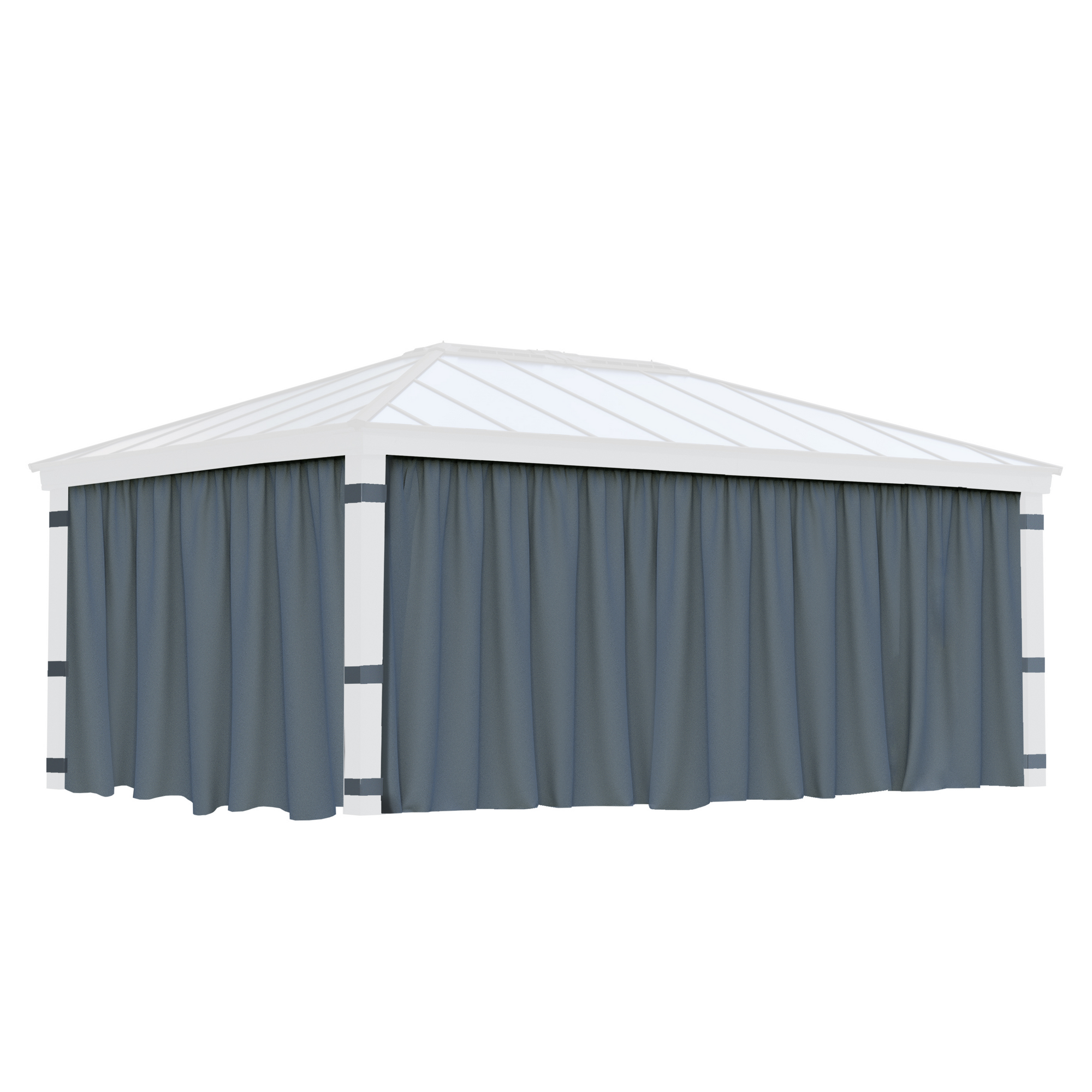 Vorhang-Set dunkelgrau für Pavillon Dallas 6,1 x 4,2 m
