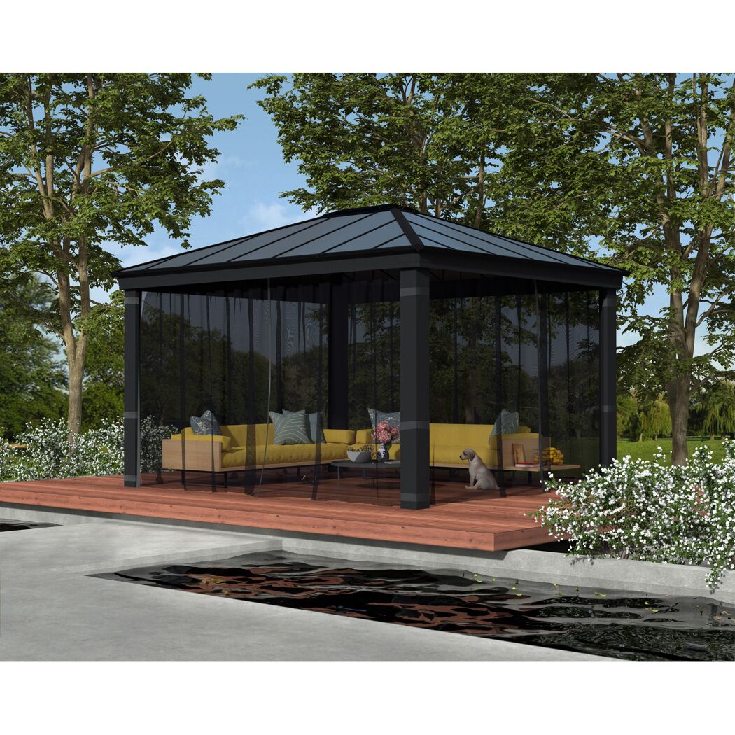 Insektenschutznetz dunkelgrau für Pavillon Dallas 3,6 x 4,3 m