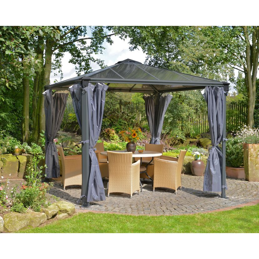 Vorhang-Set dunkelgrau für Pavillon Milano 3 x 4 m