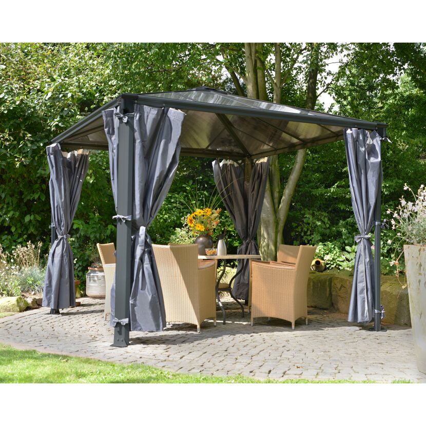Vorhang-Set dunkelgrau für Pavillon Milano 3 x 4 m