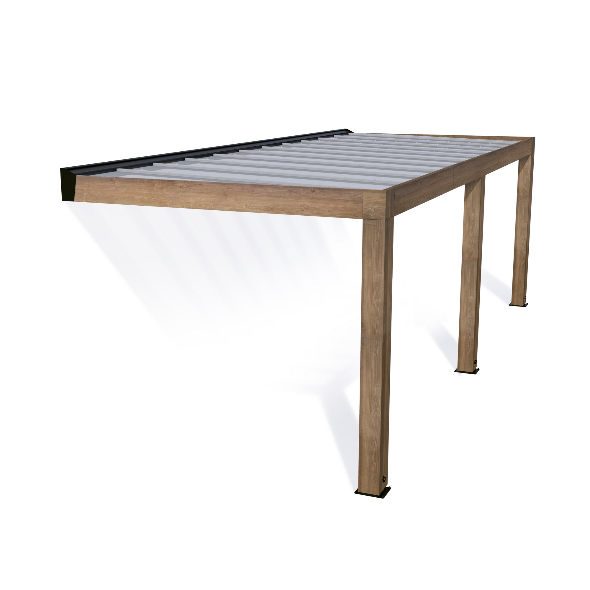 Terrassenüberdachung 'Helsinki' Zedernholz 730 x 300 cm Polycarbonat grau